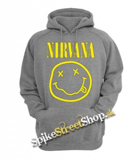 NIRVANA - Smile - šedá pánska mikina