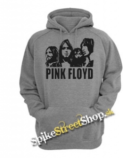 PINK FLOYD - Logo And Band - šedá pánska mikina