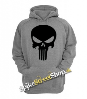PUNISHER - Lebka - šedá pánska mikina