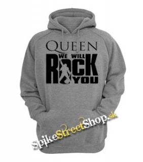 QUEEN - We Will Rock You - šedá pánska mikina