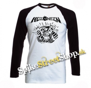 HELLOWEEN - 80´Logo - Metal Pumpkin Head - pánske tričko s dlhými rukávmi