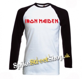 IRON MAIDEN - Red Logo - pánske tričko s dlhými rukávmi