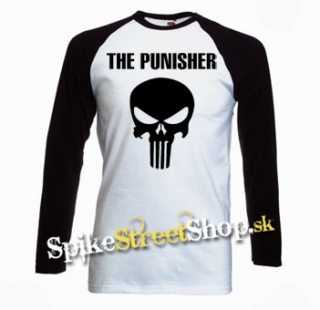 PUNISHER - Logo & Lebka - pánske tričko s dlhými rukávmi
