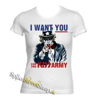 KISS - I Want You - biele dámske tričko