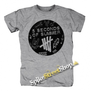 5 SECONDS OF SUMMER - Scribble Logo - sivé pánske tričko