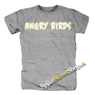 ANGRY BIRDS - Logo - sivé pánske tričko