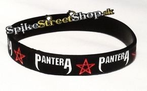 Náramok PANTERA - White Logo Red Pentagram