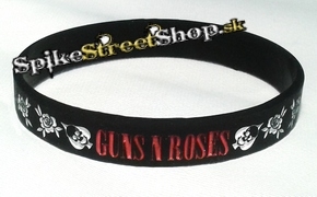 Náramok GUNS N ROSES - White Ace Skull & Rose And Red Logo