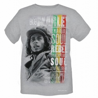 BOB MARLEY - I´m A Rebel Soul - šedé pánske tričko
