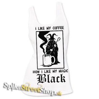 I LIKE MY COFFEE - Ladies Vest Top - biele