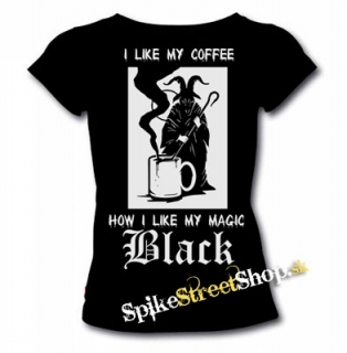 I LIKE MY COFFEE - čierne dámske tričko