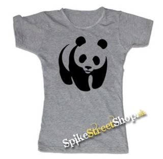 PANDA - šedé dámske tričko