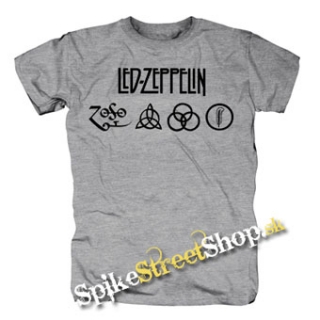 LED ZEPPELIN - Logo - sivé pánske tričko