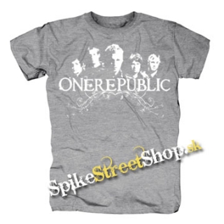 ONE REPUBLIC - Logo And Band - sivé pánske tričko