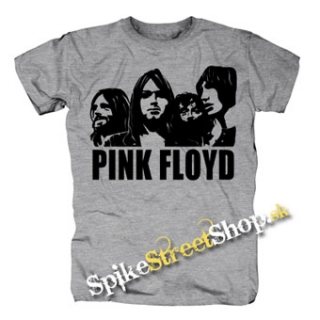 PINK FLOYD - Logo And Band - sivé pánske tričko