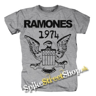 RAMONES - 1974 - sivé pánske tričko