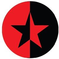 HVIEZDA - PUNKROCK STAR - červeno-čierna - odznak