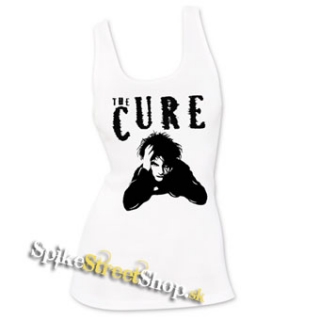 THE CURE - Robert Smith Portrait - Ladies Vest Top - biele