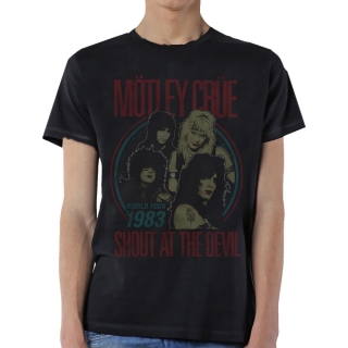MOTLEY CRUE - Vintage World Tour Devil - čierne pánske tričko