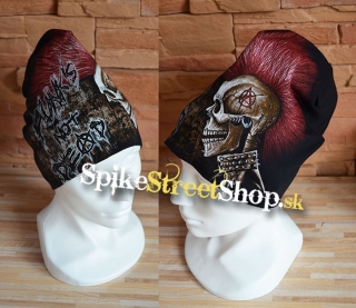 PUNKS NOT DEAD - Anarchy Skull Beanie - zimná čiapka