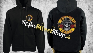 GUNS N ROSES - Bullet Slash Skull - čierna pánska mikina na zips