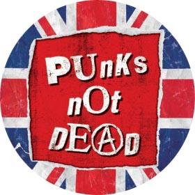 PUNKS NOT DEAD na U.K. zástave - odznak