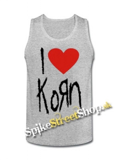 I LOVE KORN - Mens Vest Tank Top - šedé