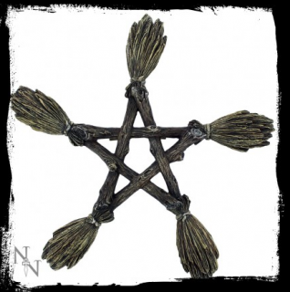 GOTHIC COLLECTION - Broomstick Wall Plaque 19cm - nástenná dekorácia