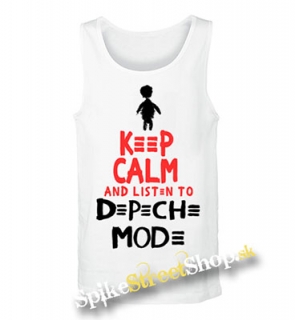DEPECHE MODE - Keep Calm And Listen To DM - Mens Vest Tank Top - biele