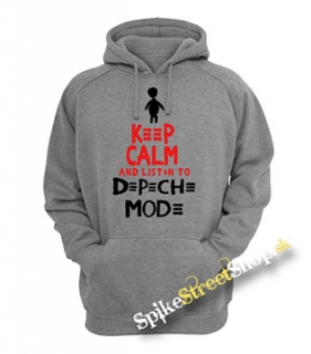 DEPECHE MODE - Keep Calm And Listen To DM - šedá pánska mikina