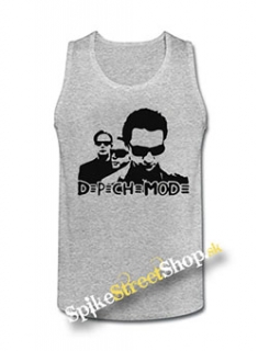 DEPECHE MODE - Logo & Band - Mens Vest Tank Top - šedé