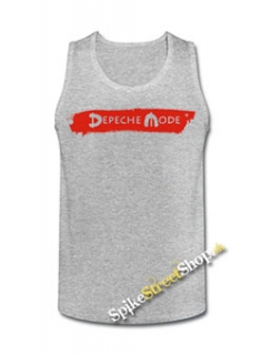 DEPECHE MODE - Logo Red Spirit - Mens Vest Tank Top - šedé