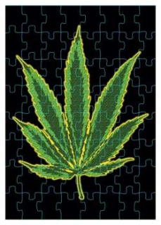 CANNABIS - Puzzle Leaf - vlajka
