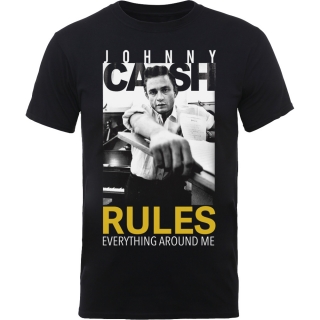 JOHNNY CASH - Rules Everything - čierne pánske tričko