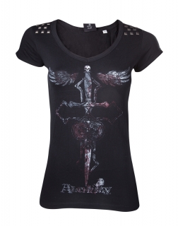 ALCHEMY - Old Silver Studs Black Women's Top - čierne dámske tričko