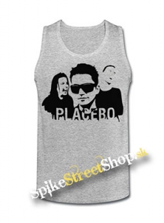 PLACEBO - Logo & Band - Mens Vest Tank Top - šedé