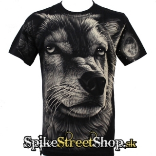 WOLF COLLECTION - Wolf Face - čierne pánske tričko