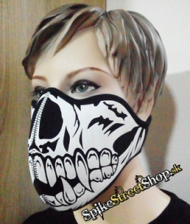 SKULL - Black & White Skull Fangs Torso 1 - maska