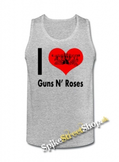 I LOVE GUNS N ROSES - Mens Vest Tank Top - šedé