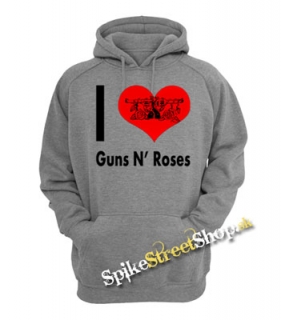 I LOVE GUNS N ROSES - šedá pánska mikina