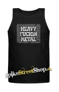 HEAVY FUCKIN METAL - Mens Vest Tank Top - čierne