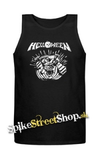 HELLOWEEN - 80´ Logo - Metal Pumpkin Head - Mens Vest Tank Top - čierne