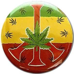 PEACE - Rasta Marihuana - odznak