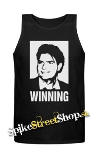 CHARLIE SHEEN - Winning - Mens Vest Tank Top - čierne