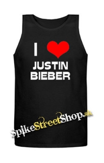 I LOVE JUSTIN BIEBER - Mens Vest Tank Top - čierne