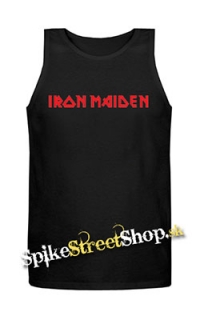 IRON MAIDEN - Red Logo - Mens Vest Tank Top - čierne