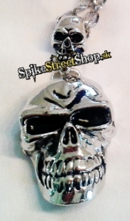 SQUARE EYES SKULL - kovový prívesok