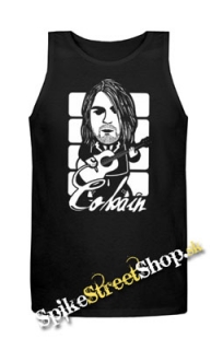 KURT COBAIN - Guitar - Mens Vest Tank Top - čierne