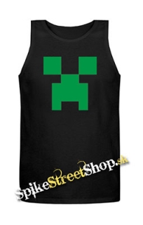 MINECRAFT - Green Creeper - Mens Vest Tank Top - čierne