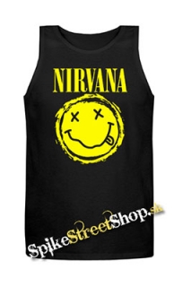 NIRVANA - Grunge Smile - Mens Vest Tank Top - čierne